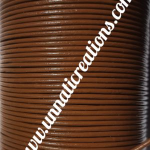 Leather Cord Round Brown 50 Meter Spool