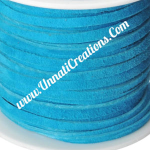 Suede Leather Cord Blue 100 Meter Spool