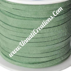 Suede Leather Cord Green 100 Meter Spool