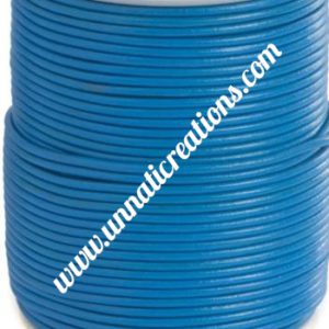 Leather Cord Round Blue 50 Meter Spool