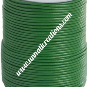 Leather Cord Round Green 50 Meter Spool