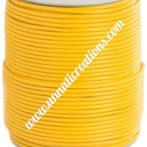Leather Cord Round Yellow 50 Meter Spool