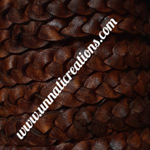 Braided Leather Cord Dual Color Orange + Black 20 Meter – Unnati