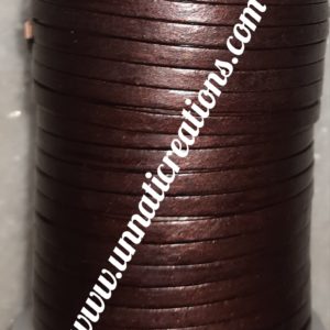 Premium Leather Lace Metallic Brown 50 Meter
