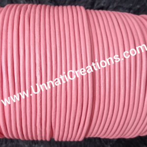 Leather Cord Round Pink 50 Meter Spool