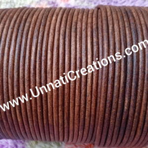 Leather Cord Round Tobacco 50 Meter Spool