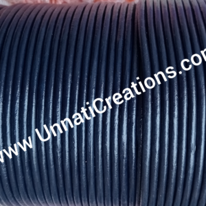 Leather Cord Round Navy Blue 50 Meter Spool