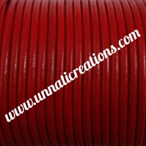 Leather Cord Round Red 50 Meter Spool