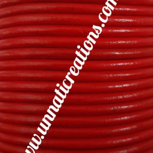 Leather Cord Round Red 50 Meter Spool