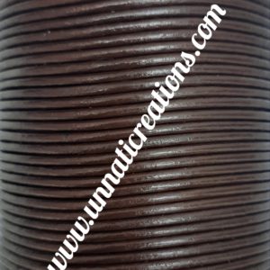 Leather Cord Round Red Brown 50 Meter Spool