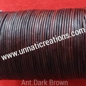 Vintage Leather Cord Round Antique Dark Brown 50 meter Spool