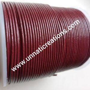 Leather Cord Round Corida Red 50 Meter Spool