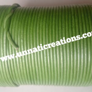 Leather Cord Round Bright Green 50 Meter Spool
