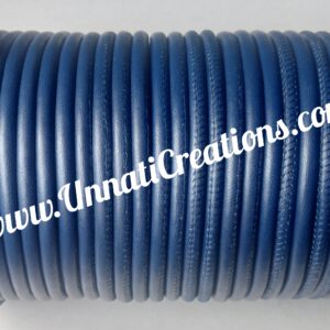Nappa Leather Round Stitched Dark Blue 25 Meter Spool