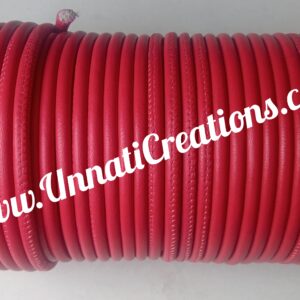 Nappa Leather Round Stitched Red 25 Meter Spool