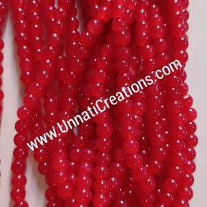 Glass Beads Stone Strings Red