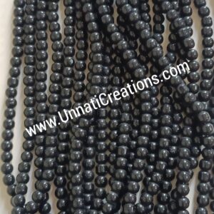 Glass Beads Stone Strings Black